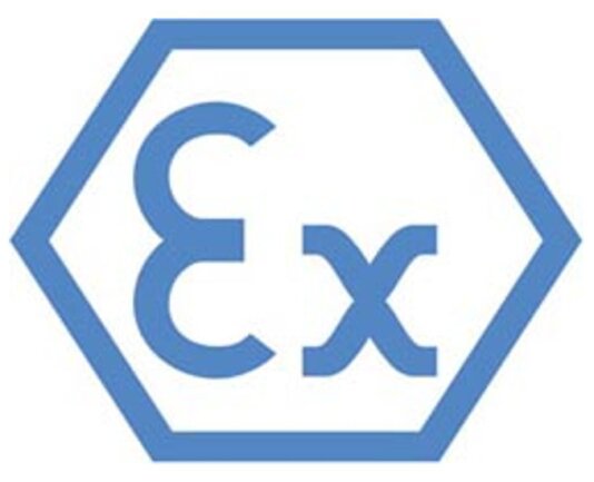 ATEX marking is an epsilon and a snall "X" enclosed in an exagon