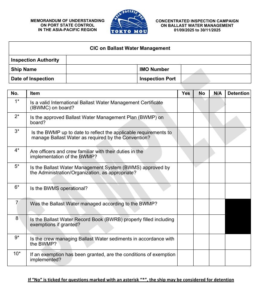 Attività di controllo a bordo per la conformità BWM